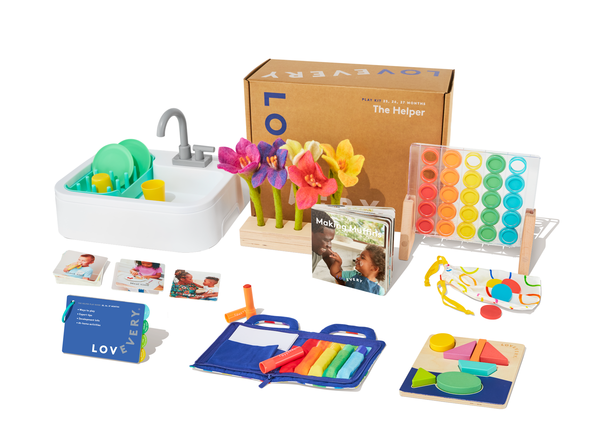 Lovevery Helper Play Kit | Kid Toy Box and Books for 2 Year Old