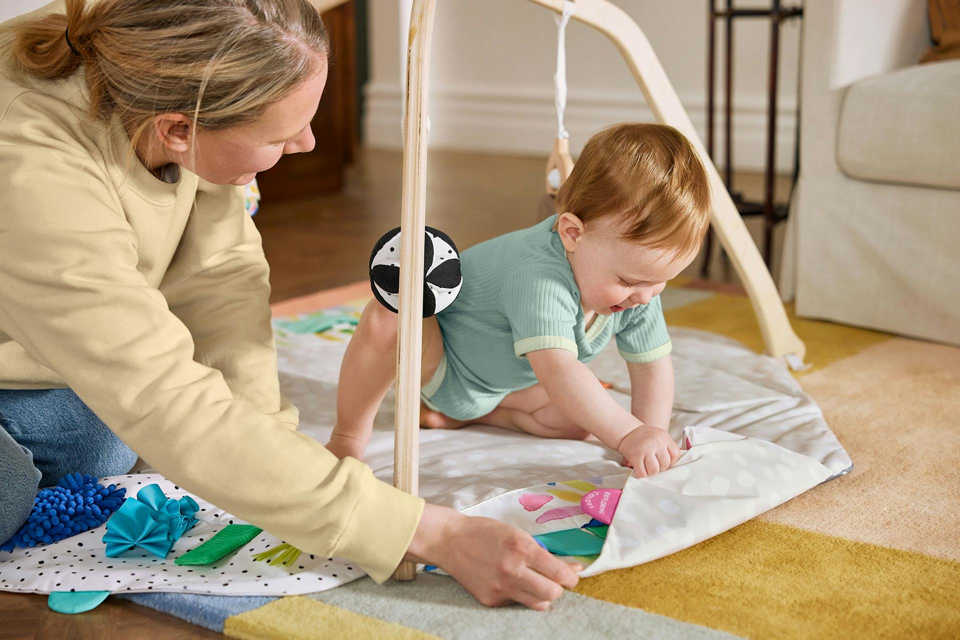 Baby Gym Play Mat, Educational Safe Baby Play Gym for Home