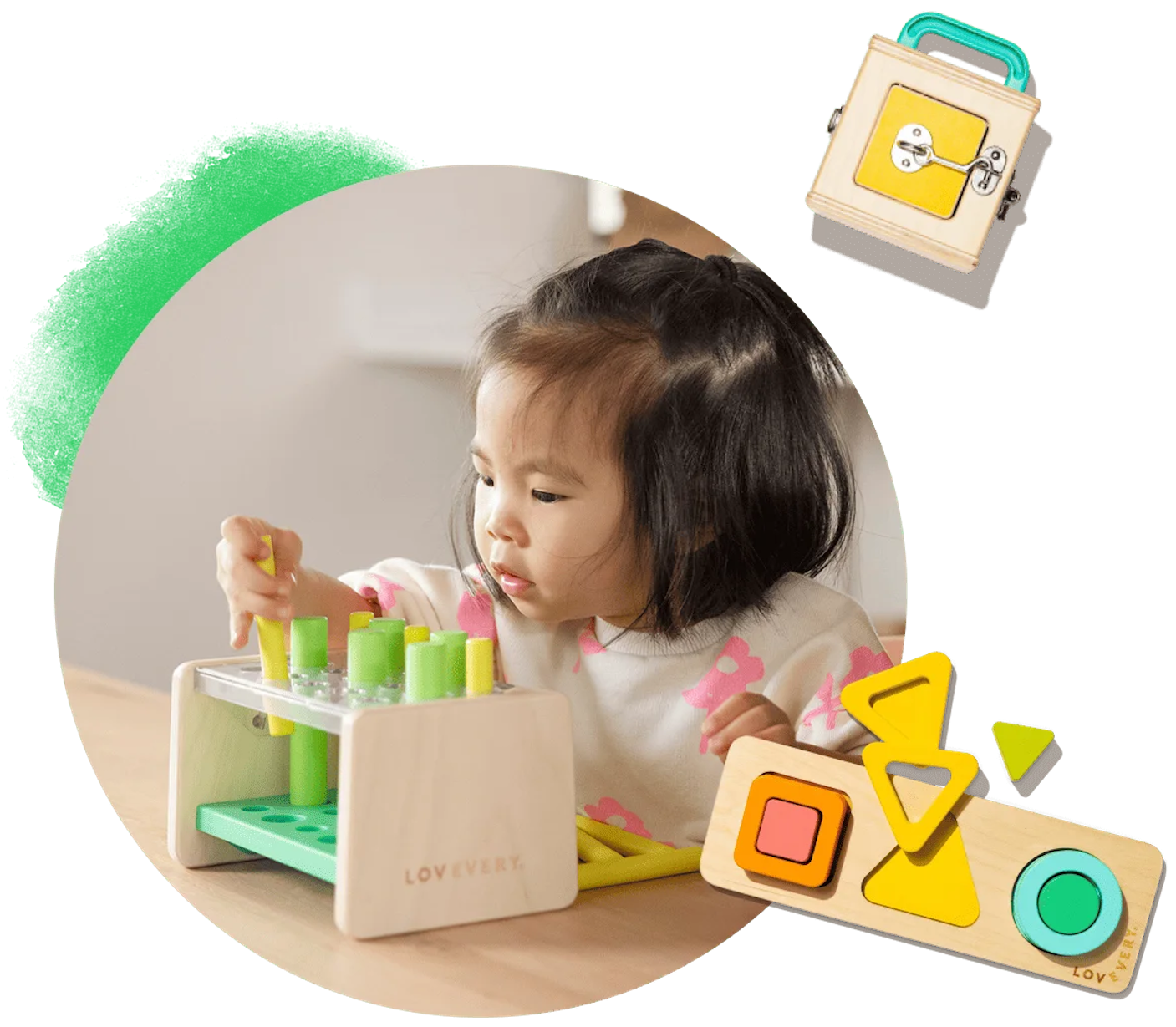 1-year old playing with toys from The Play Kits